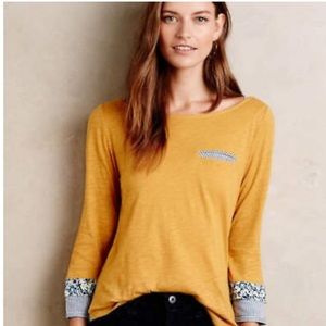 Anthropologie Little Yellow Button shirt